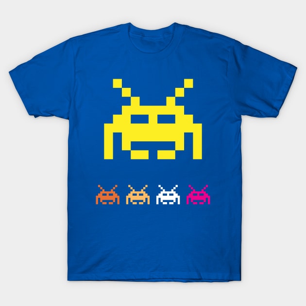 1 bit retro game alien T-Shirt by G4M3RS